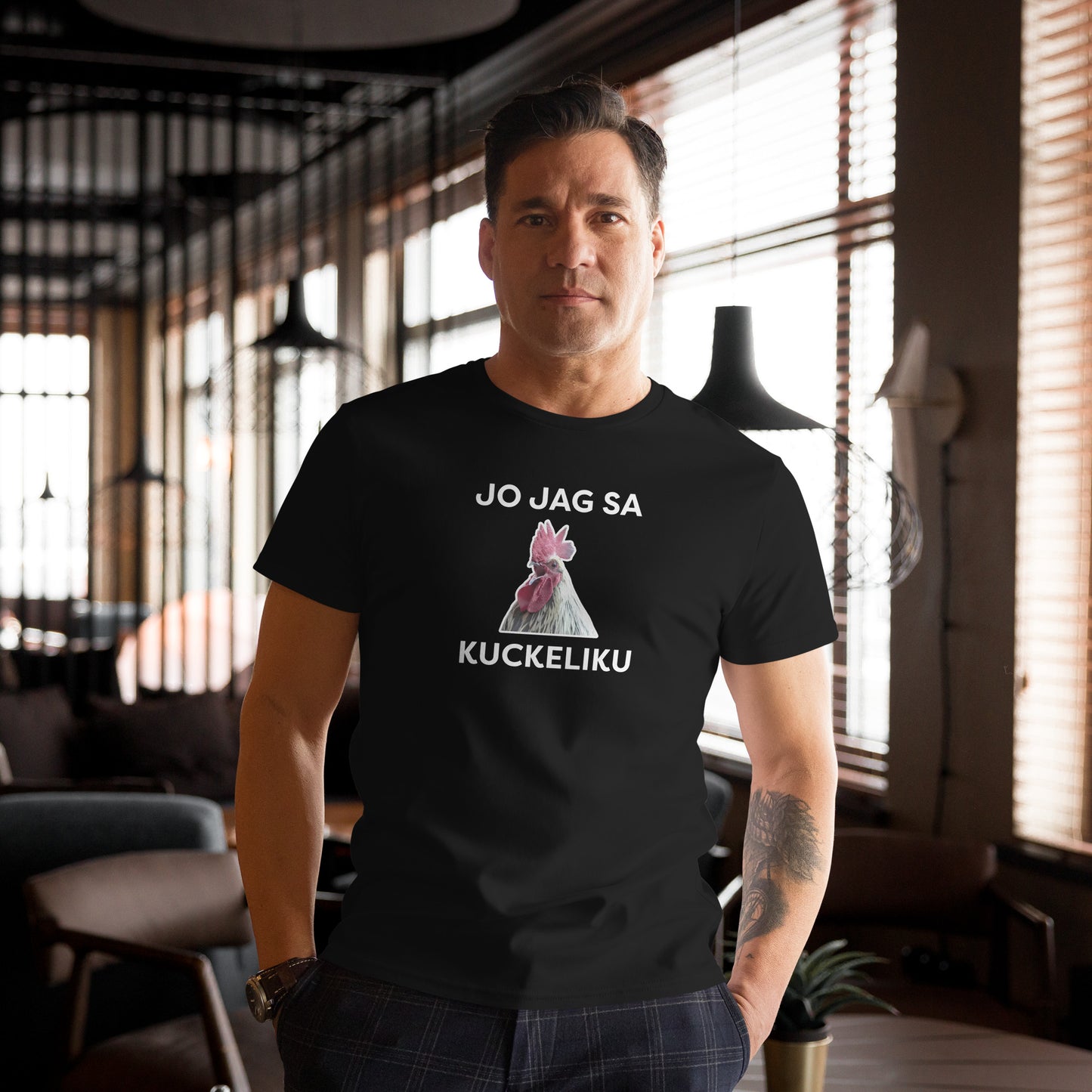 Jo jag sa kuckeliku - Premium t-shirt i bomull (man)