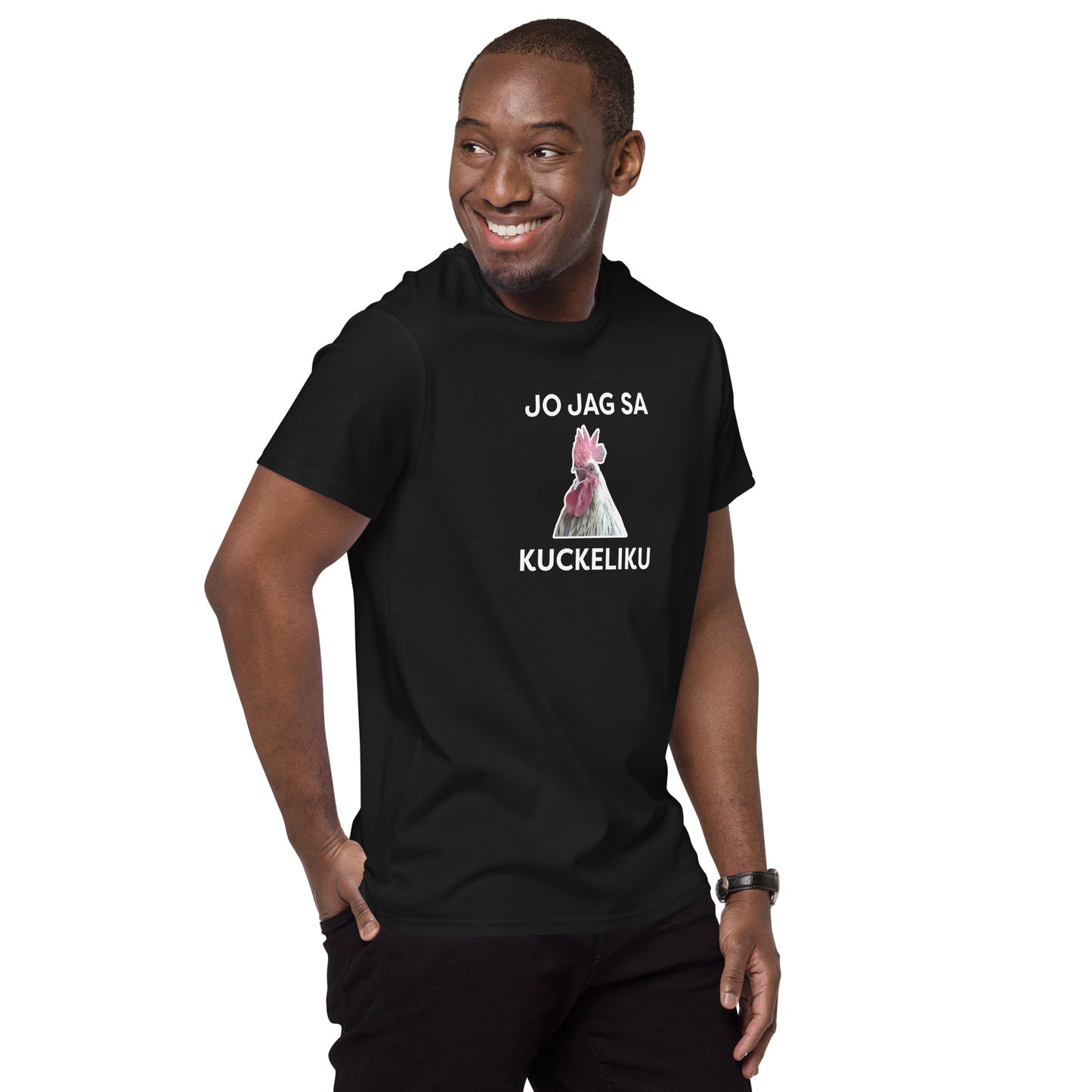 Jo jag sa kuckeliku - Premium t-shirt i bomull (man)